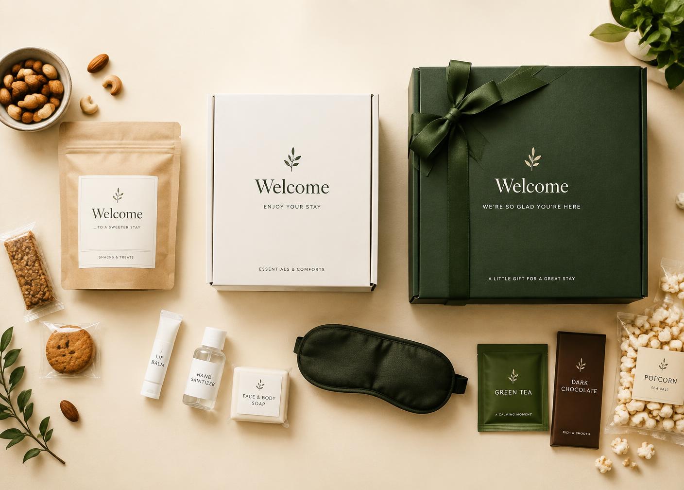 Pouch, tuck box and gift box packaging options